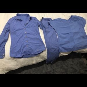 Three-piece Baby Blue Scrub Set From Jaanuu